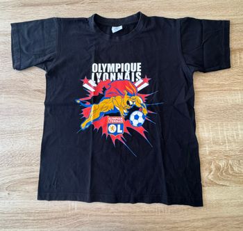 Tshirt manches courtes noir equipe de foot Olympique Lyonnais