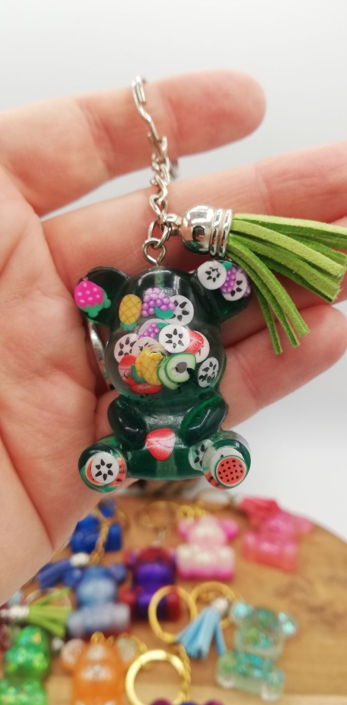 Porte-clef ourson résine 42 mm - photo numéro 3