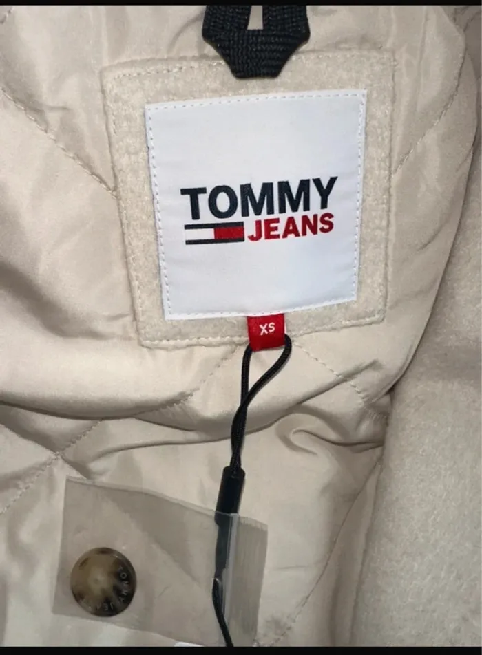 Manteau veste chemise chaude coupe oversize beige crème Tommy Hilfiger neuve - photo numéro 5