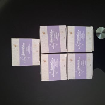 Lot 5 bombes de bain artisanales XXL (140 g l’unité) - Cassées - Parfum lavande - Artemidelab