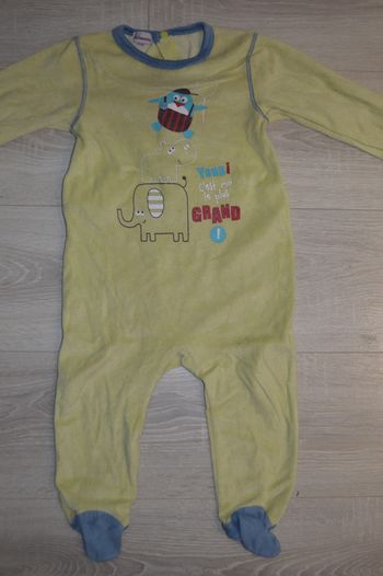 Pyjama velours Pommette 18 mois éléphant