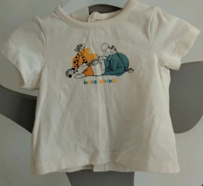 Tee-shirt manches courtes crème Winnie l'ourson et ses amis Disney Orchestra taille 1 mois