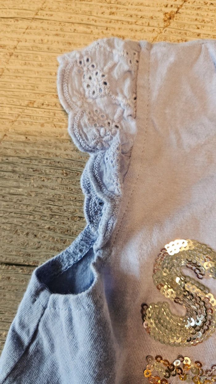 Blouse sans manche bleu lavande, avec sequins, broderie, Epop, 3  ans, nickel - photo numéro 4
