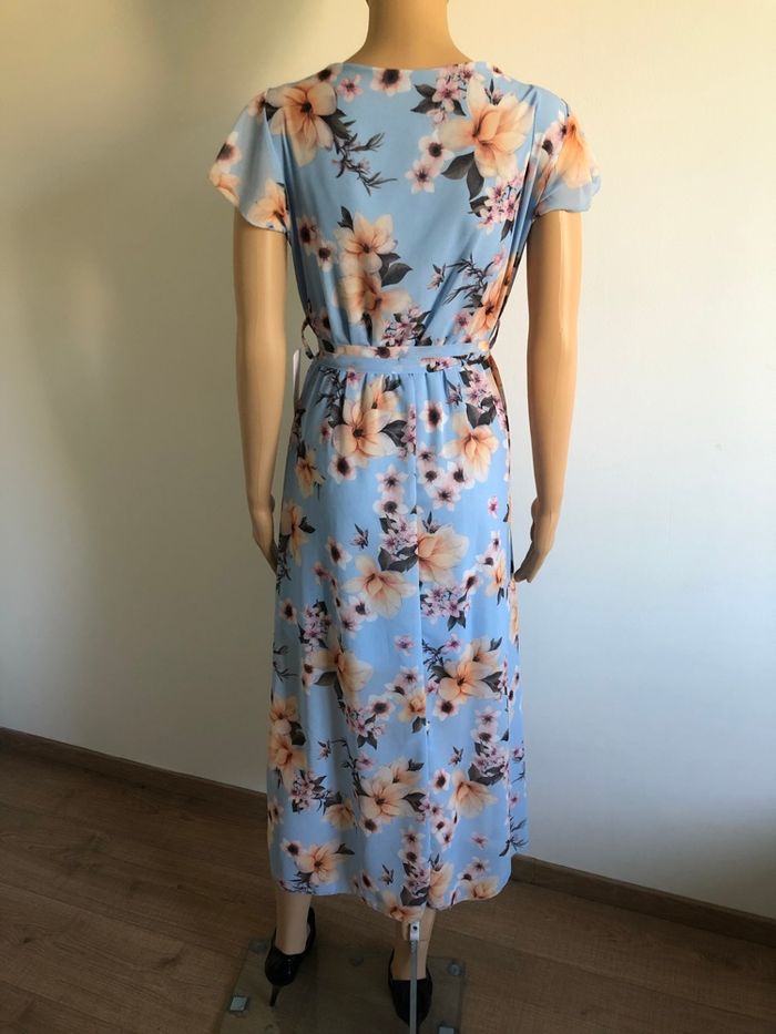 Robe longue bleue claire et fleurie neuve New Collection taille unique - photo numéro 5