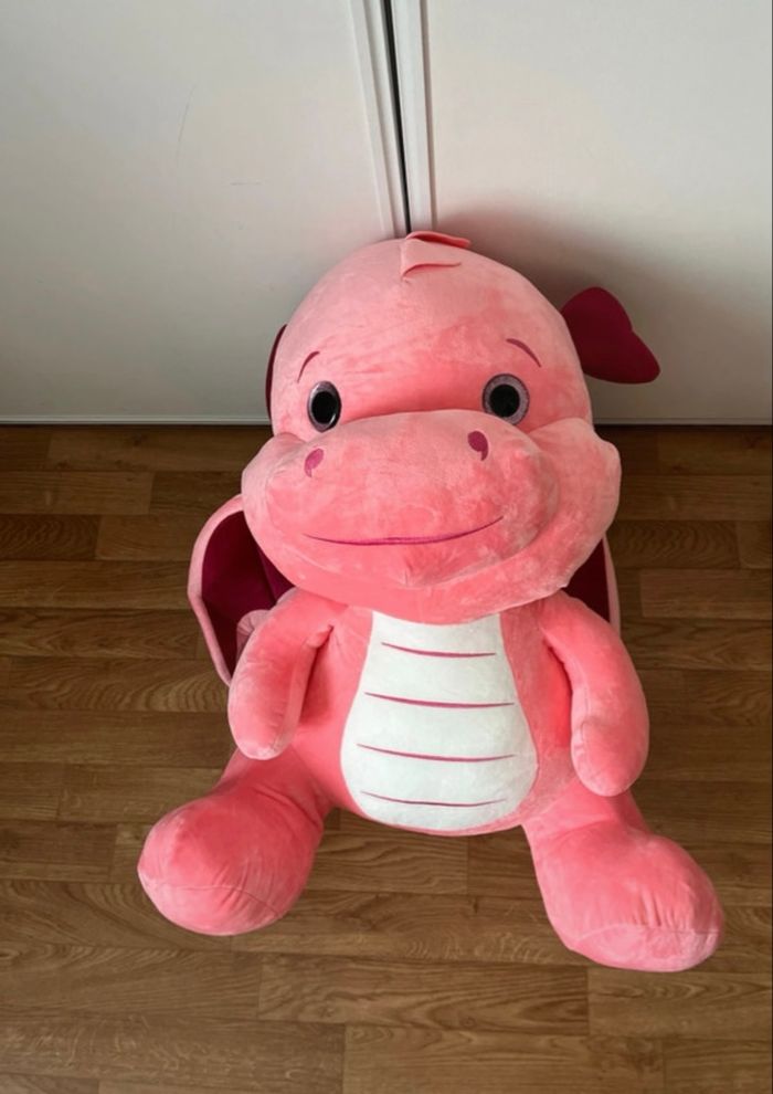 Grande peluche dragon rose - photo numéro 5