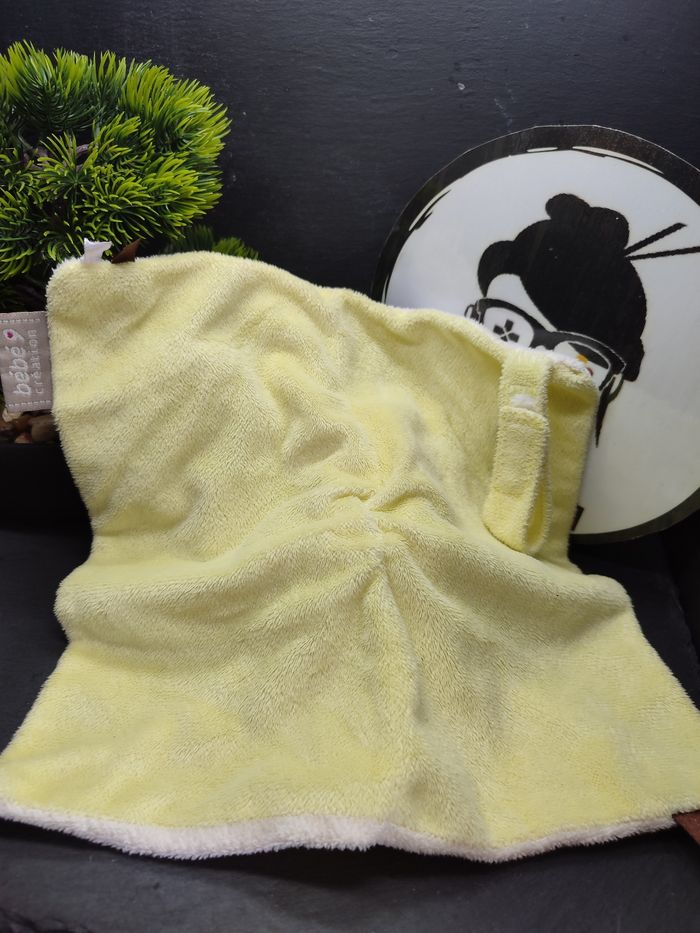 doudou plat hérisson bébé 9 blanc marron jaune vert rond Bebe9 Anis Violet Crème - photo numéro 2
