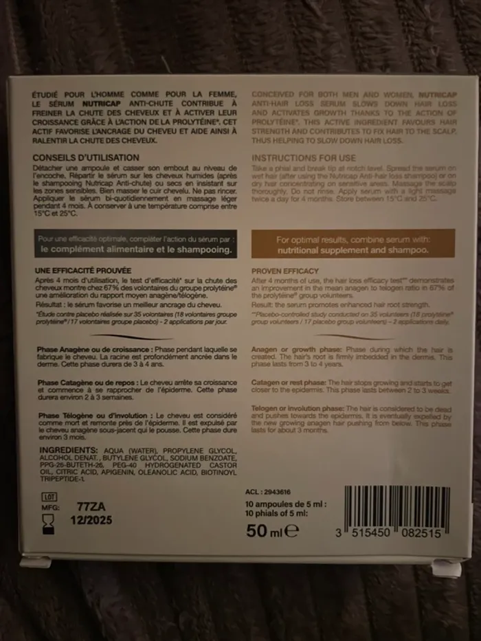 Lot de 5 boîtes nutricap Soin anti chute de cheveux - photo numéro 3