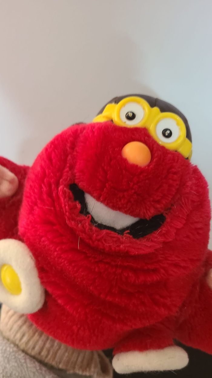 Peluche vintage 1989 floppyers rouge jouet avion marionnette à main