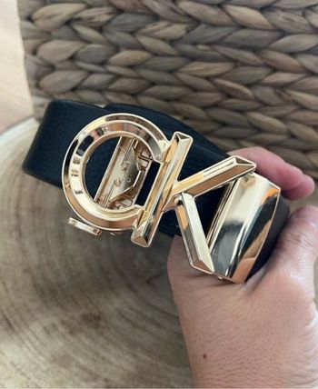 Ceinture homme noire boucle couleur couleur or CK neuve