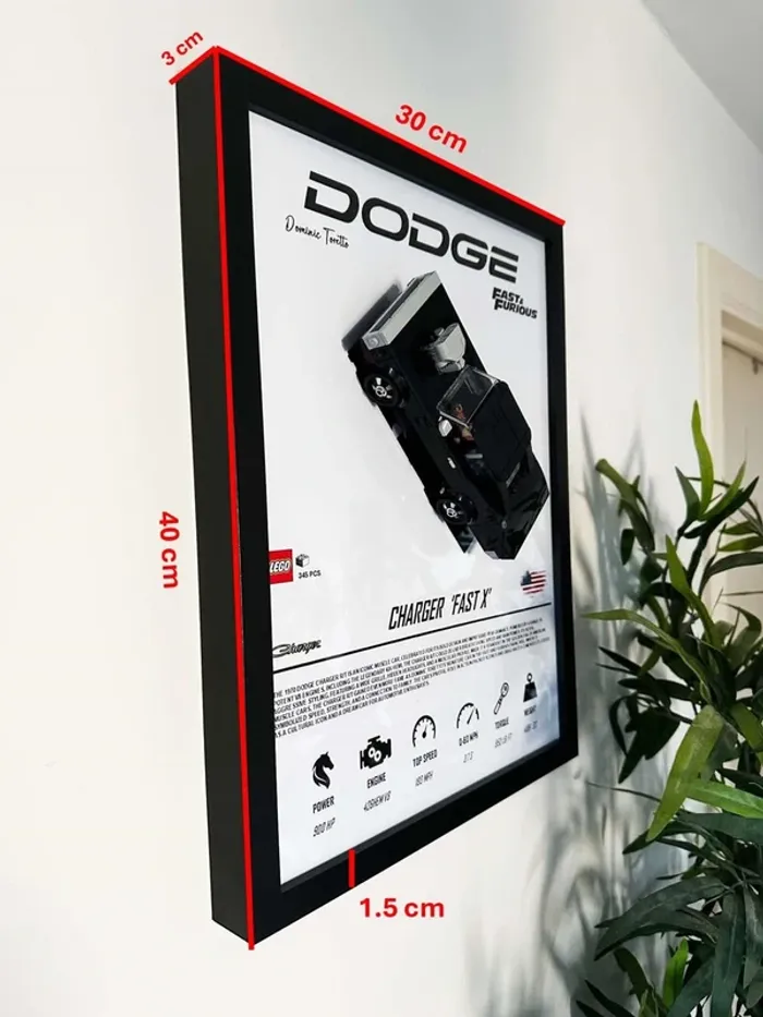 Cadre Lego Dodge Charger Fast X - format 30×40 cm (sans Lego) - photo numéro 7