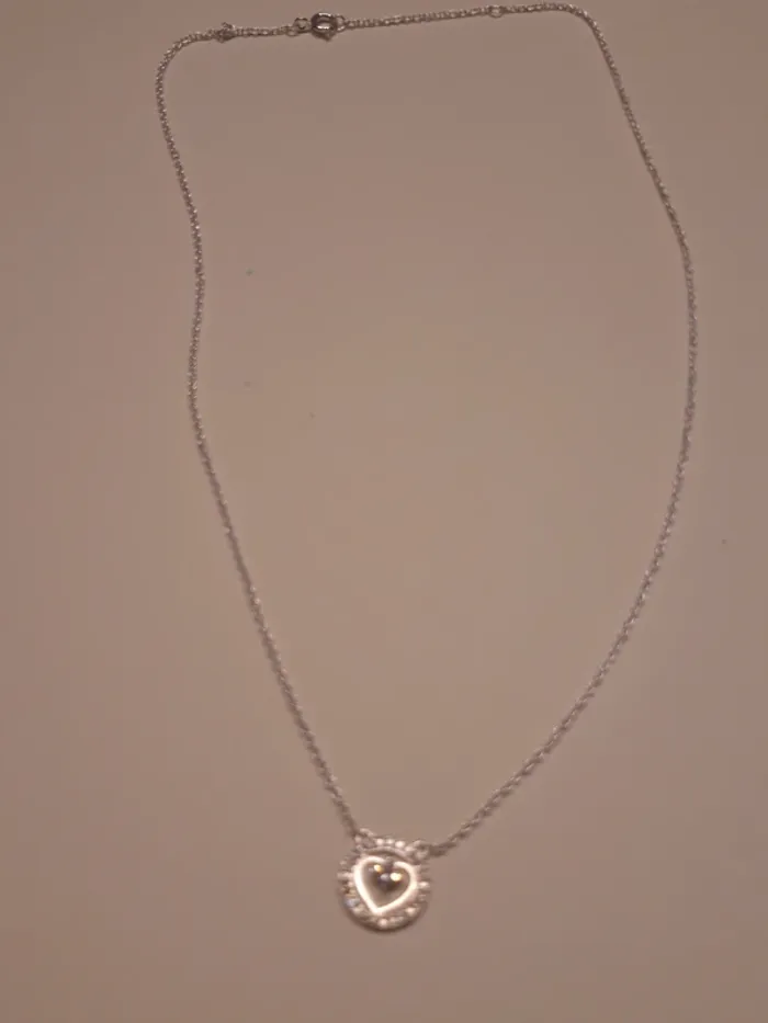 Collier pendentif fantaisie coeur strass - photo numéro 3