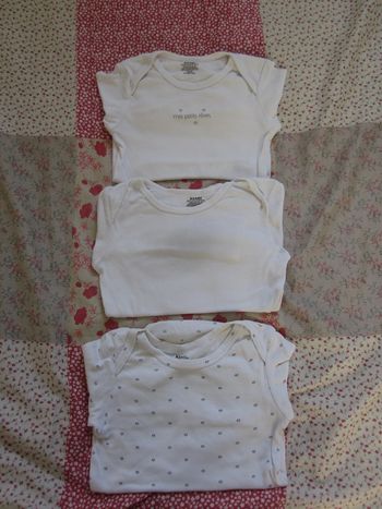 Bodies manches longues blanc 36 mois