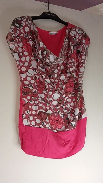 Débardeur Rose à Motifs transparence - Made in Italie - Taille M