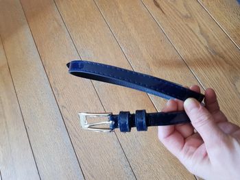 Ceinture fille bleu marine verni 95 cm