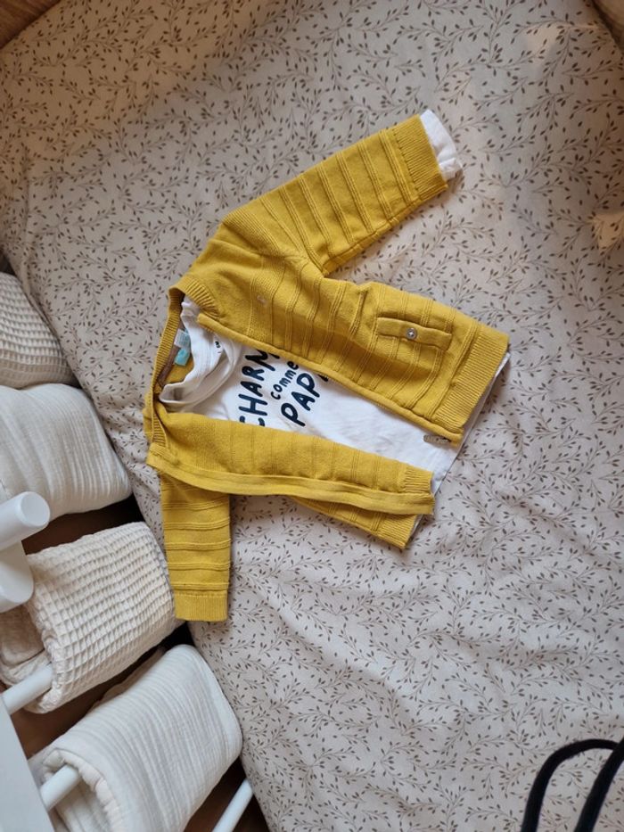 Ensemble gilet haut manche longue 6 mois - photo numéro 3