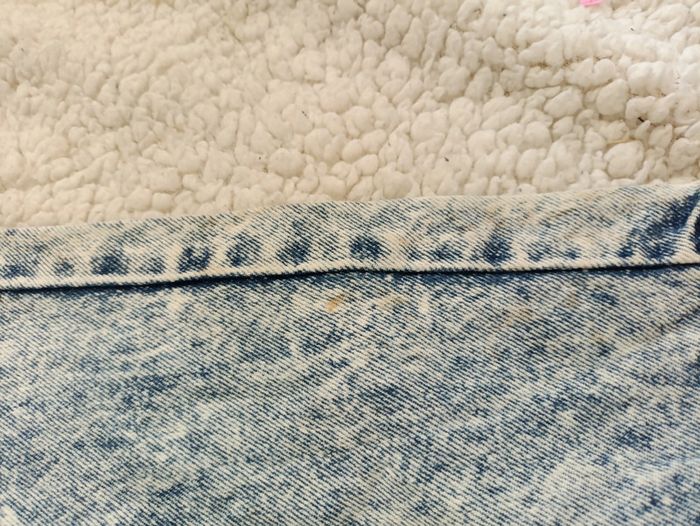 Jean vintage Brittania USA taille haute coupe droite bleu clair délavé années 90 - photo numéro 8
