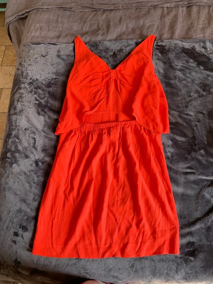Robe orange fluide type soie Sandro taille 2 - photo numéro 10