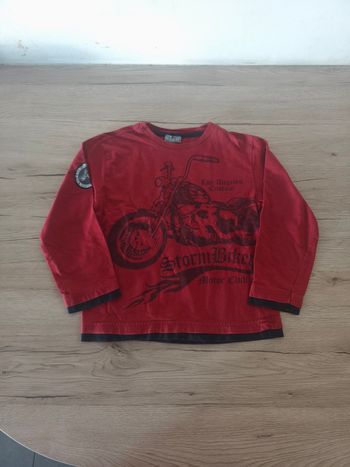 Tee-shirt manches longues 8 ans dessin moto