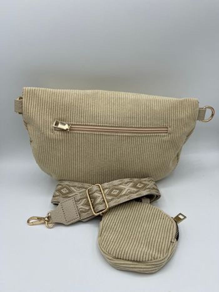 Sac banane bandoulière velours - photo numéro 4