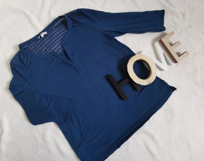 Maillot bleu manches 3/4