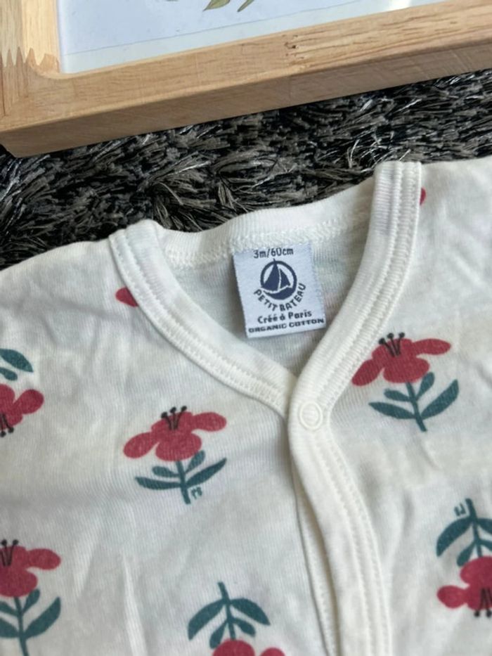 Dors-bien sans pieds fleurs coton - petit bateau - 3 mois - photo numéro 3