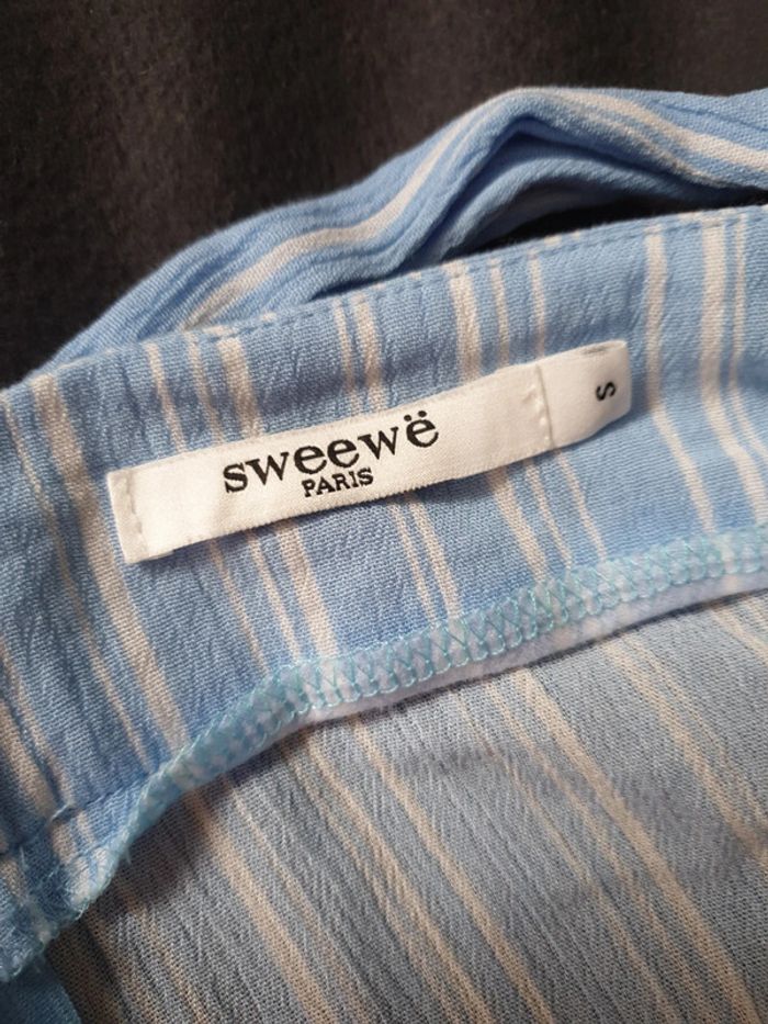 Neuve jupe longue femme bleu rayé blanc taille S - photo numéro 4