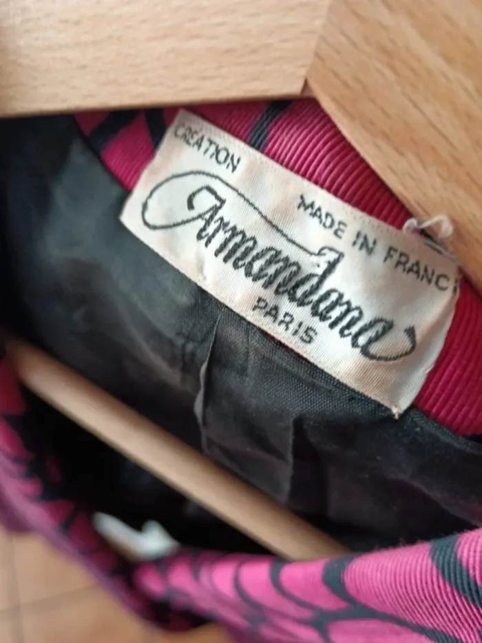 Veste courte vintage rose et noir t.36 à 40 - photo numéro 4