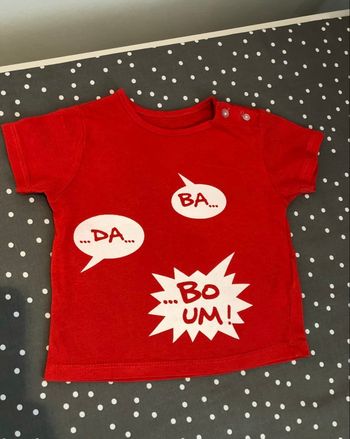 Très beau printemps été T shirt manches courtes Bebe Garçon 6 mois rouge 