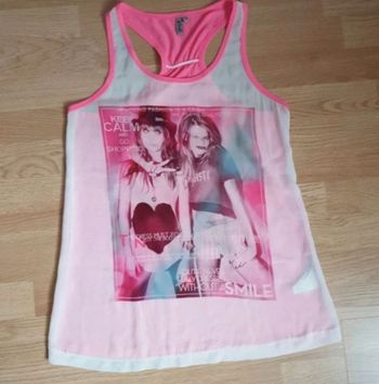 Haut " Spot" blanc-rose en T.38/40