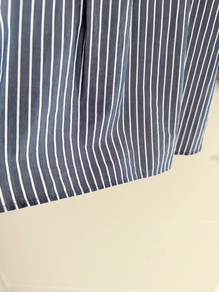 Chemise Zara S rayures camisa bleu blouse fluide Camicia Overhemd folder Blusa Camicetta haut manche - photo numéro 4