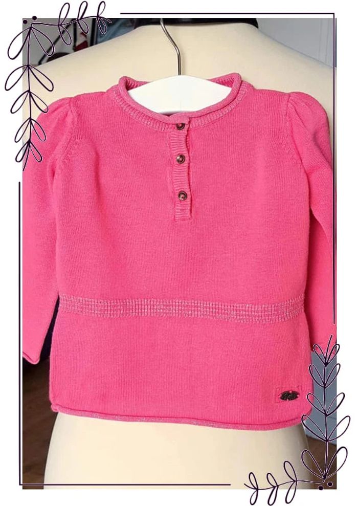 Pull en coton rose Baby Club 12 mois