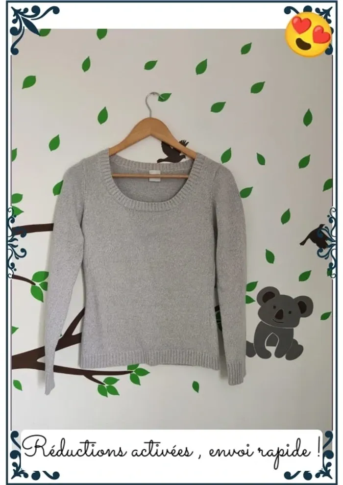Pull gris femme M