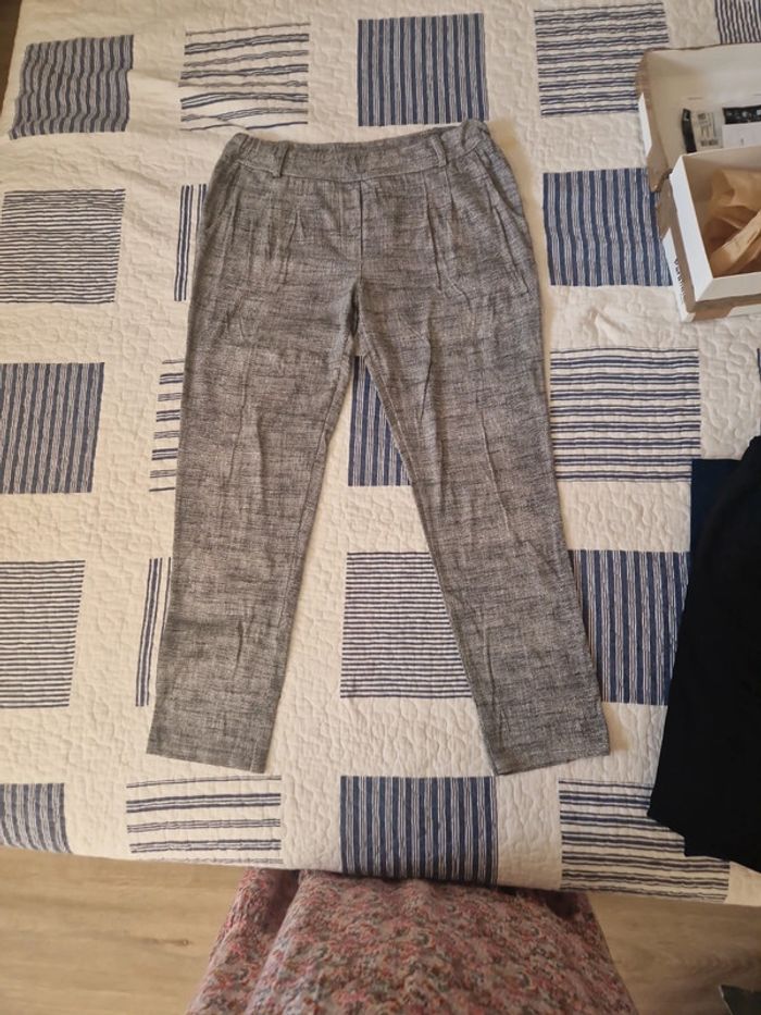 Pantalon gris chiné