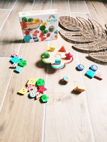 🐯Swingo basic Jeu d'équilibre/balance animaux formes géométriques en bois marque Djeco