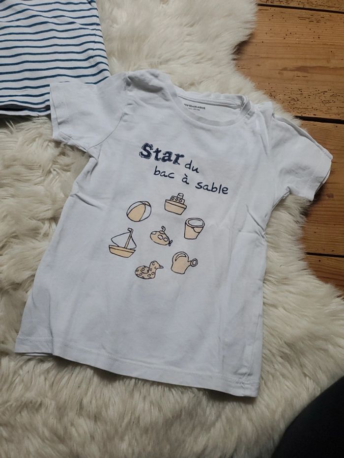 Lot de 2 tee-shirts MC 24 mois - photo numéro 2