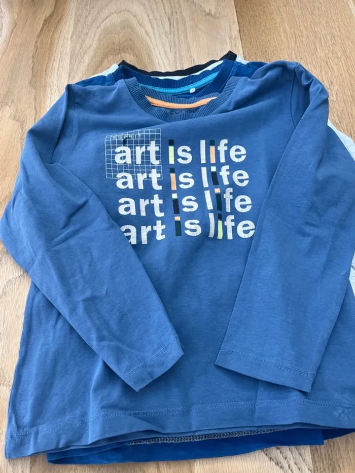 Lot 3 tee-shirts manches longues Esprit taille 4-5 ans - photo numéro 6