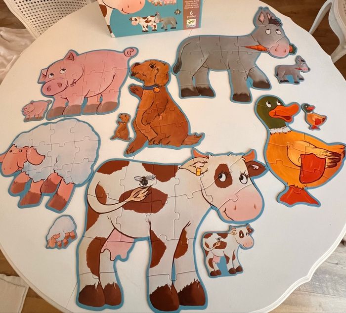 6 puzzles évolutive Djeco Pâquerettes et ses amis