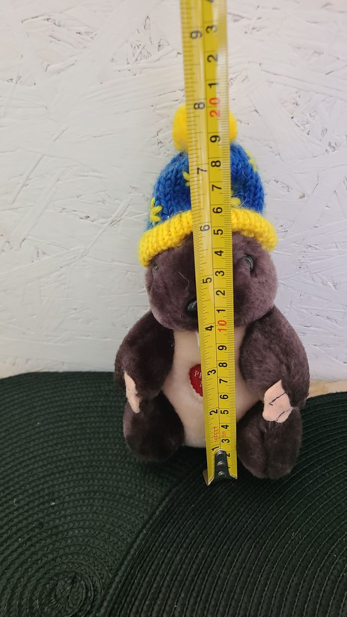 Doudou peluche marmotte bonnet sport d'hiver press me Roda accroche 22 cm - photo numéro 2