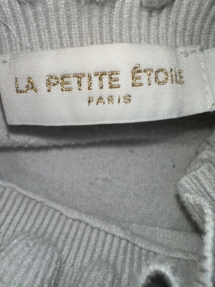 Pull col et manches volantés blanc La petite étoile - photo numéro 4