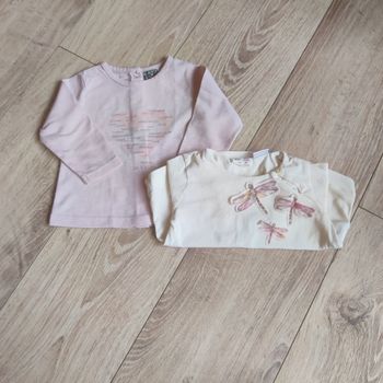 Lot de tee-shirts manches longues pour bébé fille 3 mois