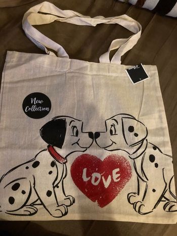 Tote bag couple bébés dalmatiens
