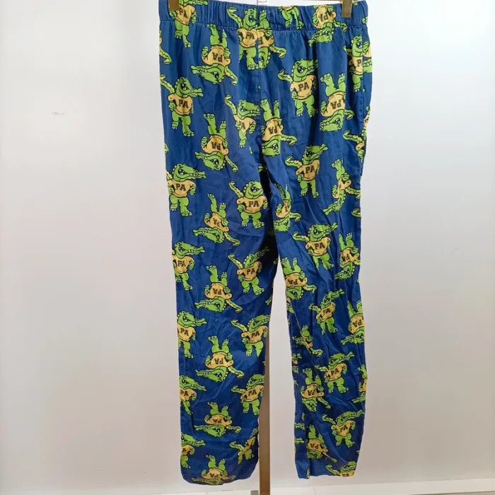 Pantalon lounge Peter Alexander bleu imprimé crocodiles vert fun T40 cotonA1387 - photo numéro 7