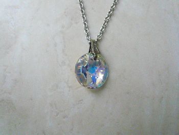 Collier chaine argentée et pendentif Swarovski