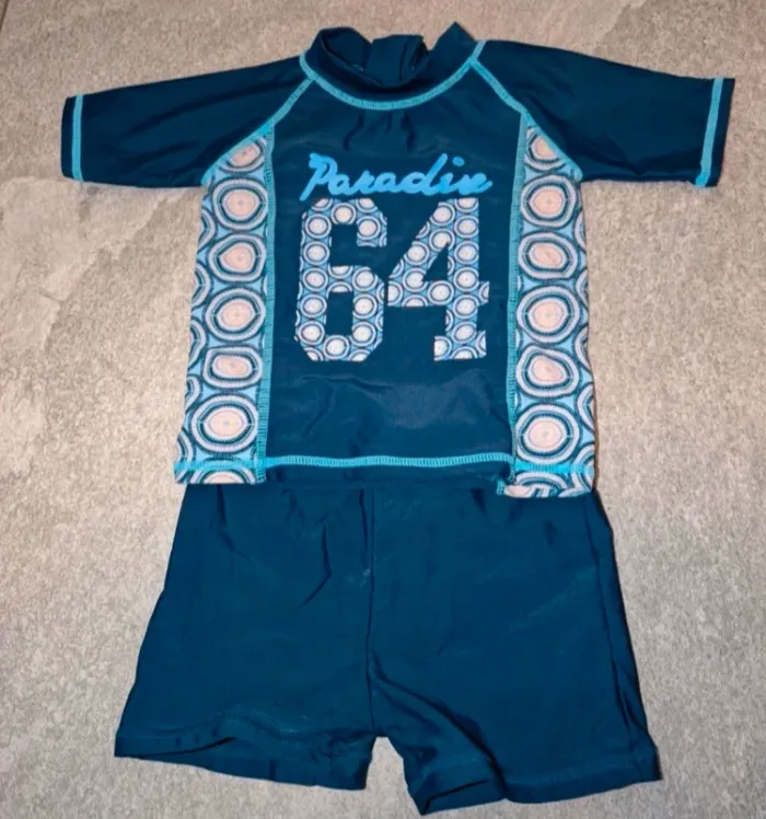 Ensemble maillot de bain ANTI UV bébé 18/24 mois NEUF
