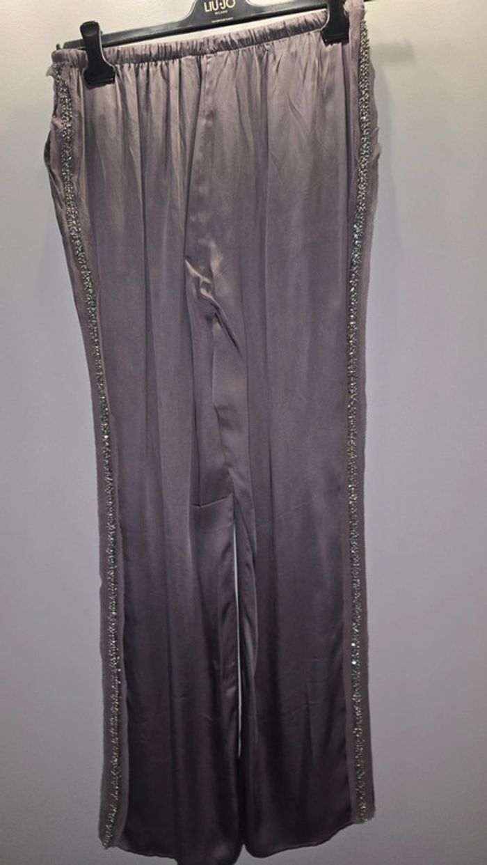 Pantalon effet satiné perles Zara - photo numéro 7