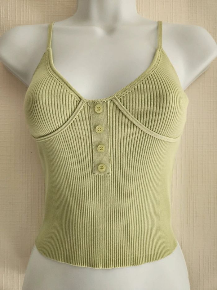 Débardeur court vert clair Zara S - photo numéro 2