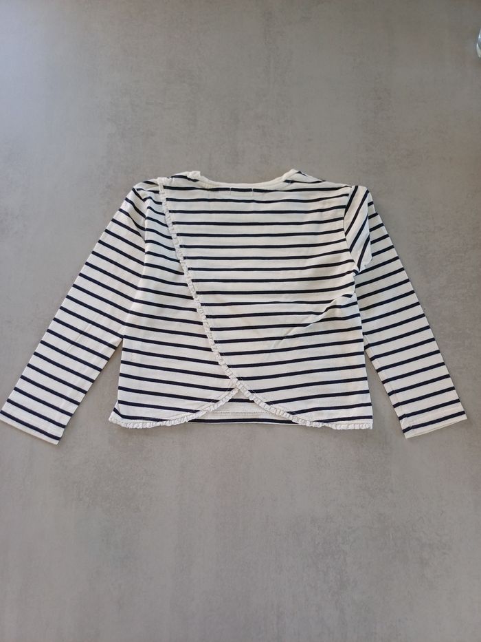 Tee-shirt manches longues marin IKKS 4 ans neuf - photo numéro 3