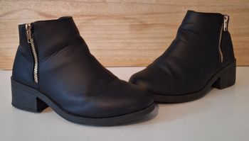 Bottines couleur noire à double fermeture éclair