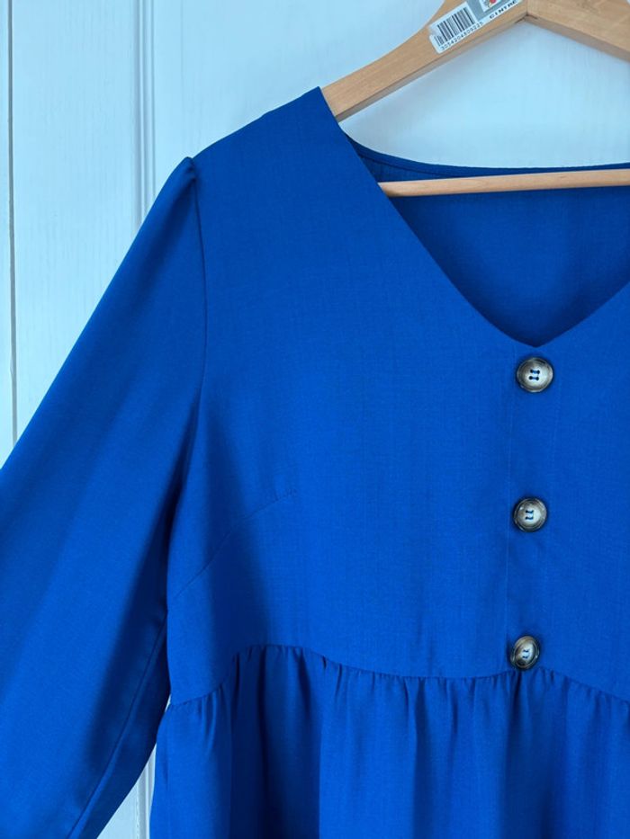 Blouse manche longue bleu rois - photo numéro 2