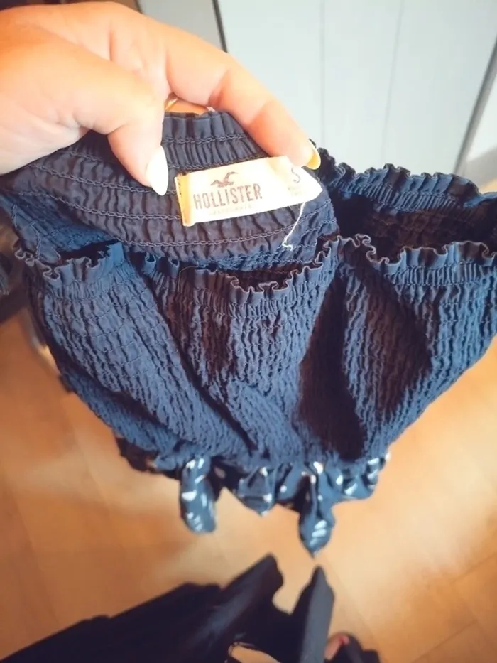 Robe bustier marine pois Hollister - photo numéro 3